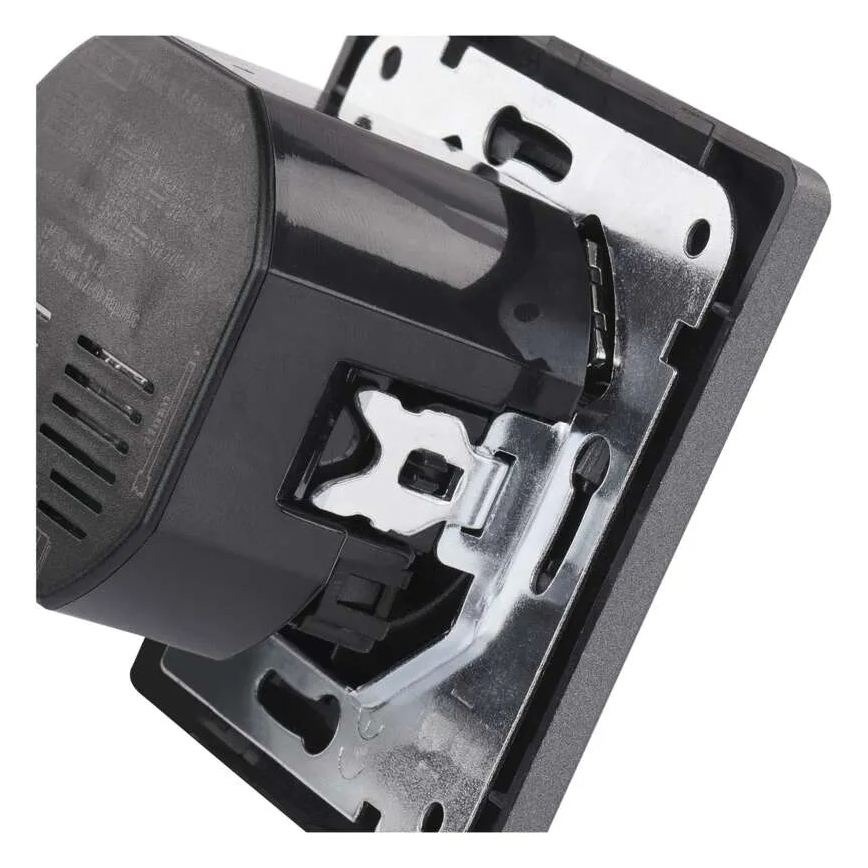 Gniazdko domowe z USB-A+USB-C francuskie 250V/16A antracyt