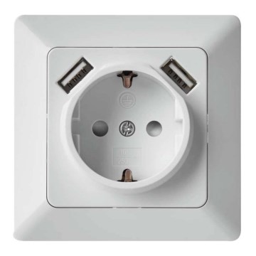 Gniazdko domowe z USB SCHUKO 250V/16A