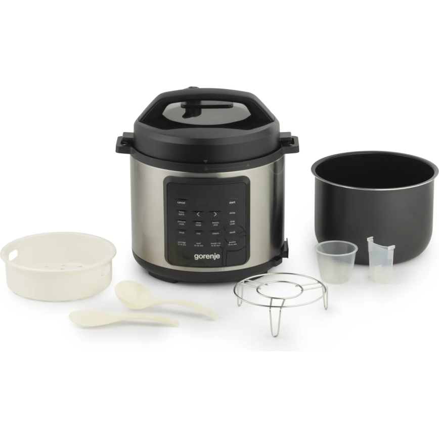 GORENJE GMC6SBK - Wielofunkcyjny multicooker 6 l 8 w 1 1000 W/230 V ze stali nierdzewnej