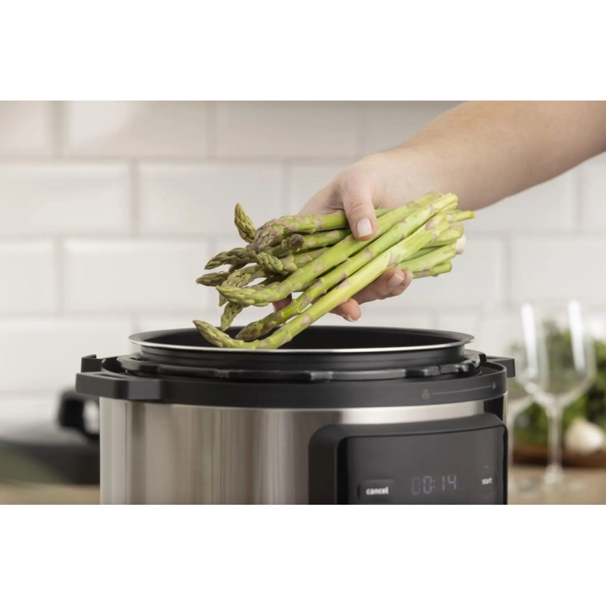 GORENJE GMC6SBK - Wielofunkcyjny multicooker 6 l 8 w 1 1000 W/230 V ze stali nierdzewnej
