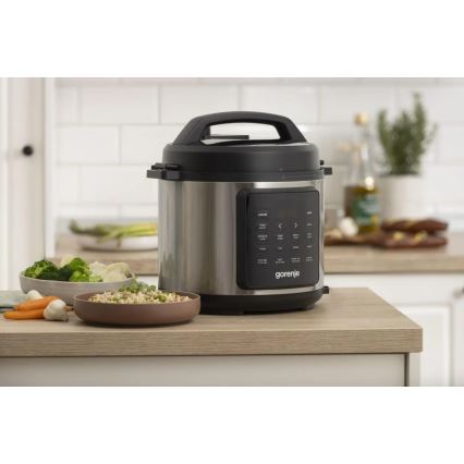 GORENJE GMC6SBK - Wielofunkcyjny multicooker 6 l 8 w 1 1000 W/230 V ze stali nierdzewnej