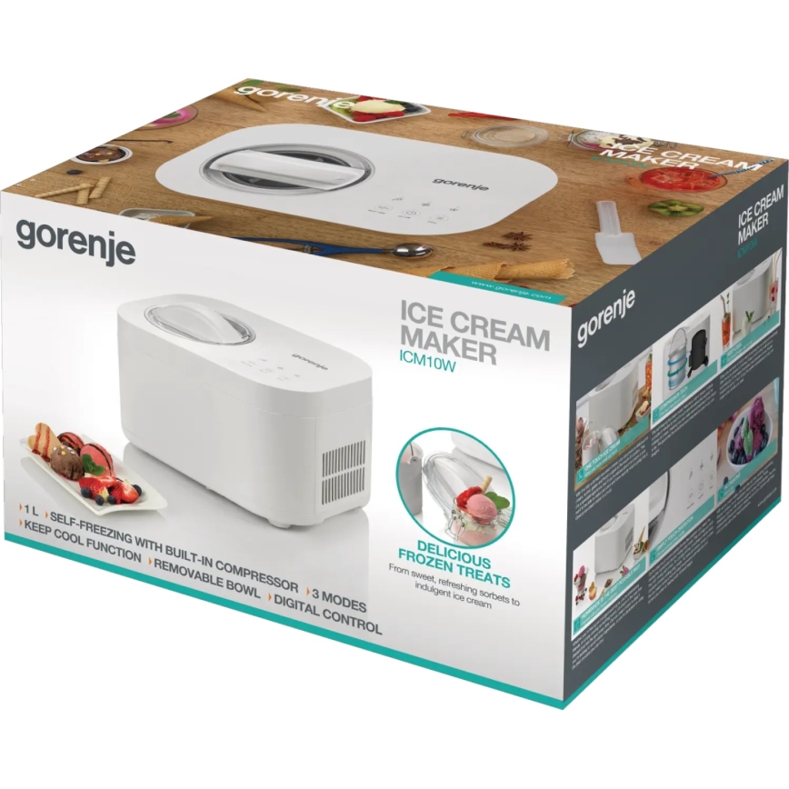 GORENJE ICM10W - Maszynka do lodów 100W/230V biała