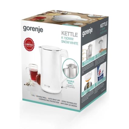 GORENJE K15DWW - Czajnik elektryczny 1,5 l 2200W/230V biały