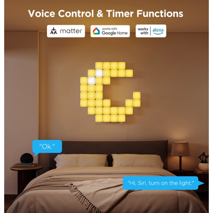 Govee - 10x Inteligentny mini RGBIC panel Wi-Fi