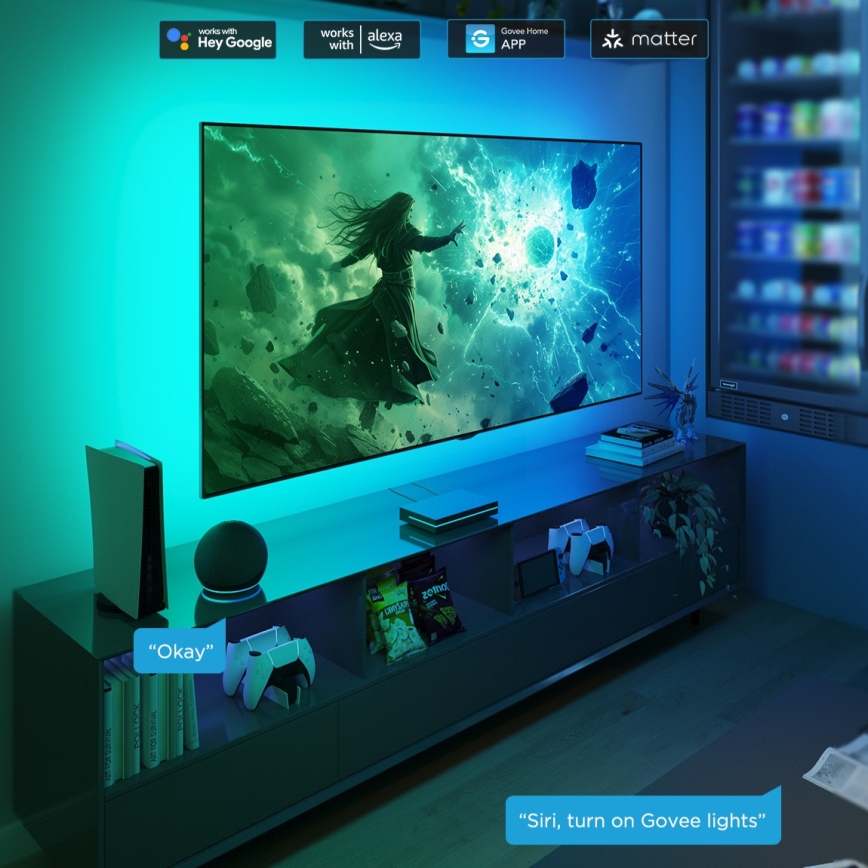 Govee - AI Sync Box 2 Podświetlenie do telewizora Smart TV RGBICW 55-65 Wi-Fi