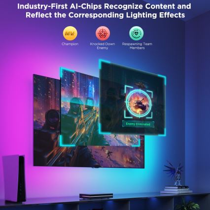 Govee - AI Sync Box 2 Podświetlenie do telewizora Smart TV RGBICW 55-65 Wi-Fi