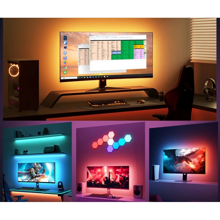Govee - Dreamview G1 Inteligentne LED RGBIC oświetlenie monitora 27-34" Wi-Fi