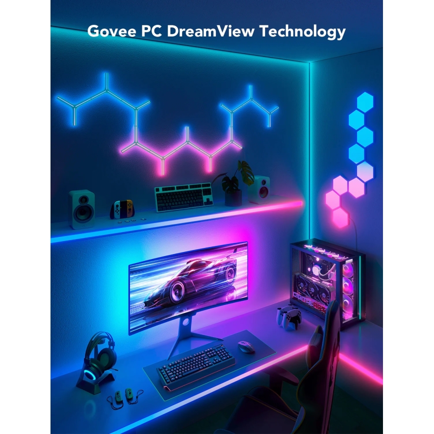 Govee - Dreamview G1 Inteligentne LED RGBIC oświetlenie monitora 27-34" Wi-Fi