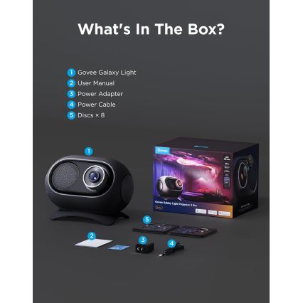 Govee - Galaxy Light Projector 2 Pro Matter z głośnikiem Wi-Fi