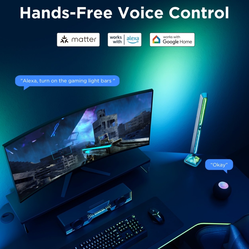 Govee - Inteligentne panele świetlne RGBIC Gaming Pro z obsługą Matter i Wi-Fi