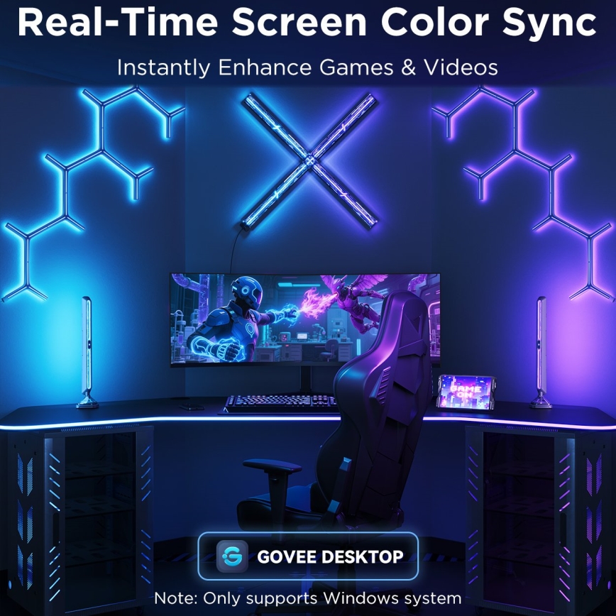 Govee - Inteligentne panele świetlne RGBIC Gaming Pro z obsługą Matter i Wi-Fi