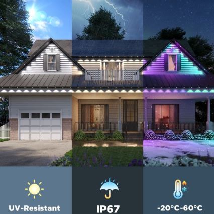 Govee - łańcuch reflektorów LED RGBIC 30 m, Wi‑Fi, zgodność z Matter, IP67