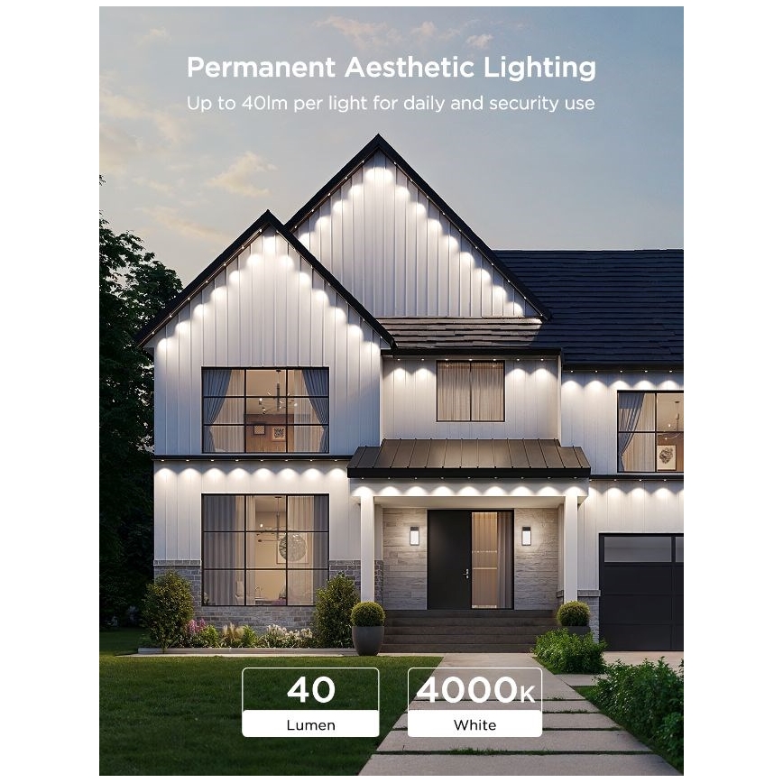 Govee - łańcuch reflektorów LED RGBIC 30 m, Wi‑Fi, zgodność z Matter, IP67