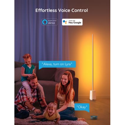 Govee - LED Lampa podłogowa ściemnialna Lyra Smart RGBICWW 2200-6500K Wi-Fi + zdalne sterowanie