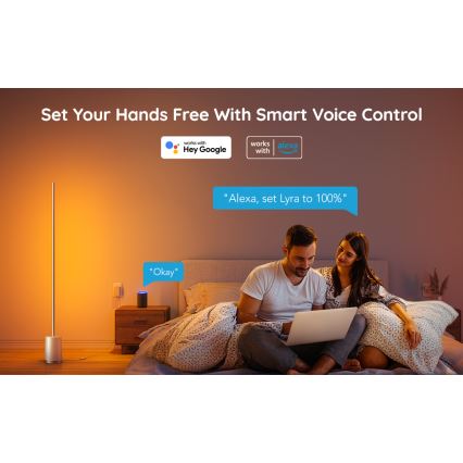 Govee - LED Lampa podłogowa ściemnialna Lyra Smart RGBICWW 2200-6500K Wi-Fi + zdalne sterowanie