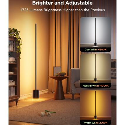 Govee - LED Lampa podłogowa ściemnialna Smart MATTER LED RGBICWW 2200-6500K Wi-Fi + zdalne sterowanie