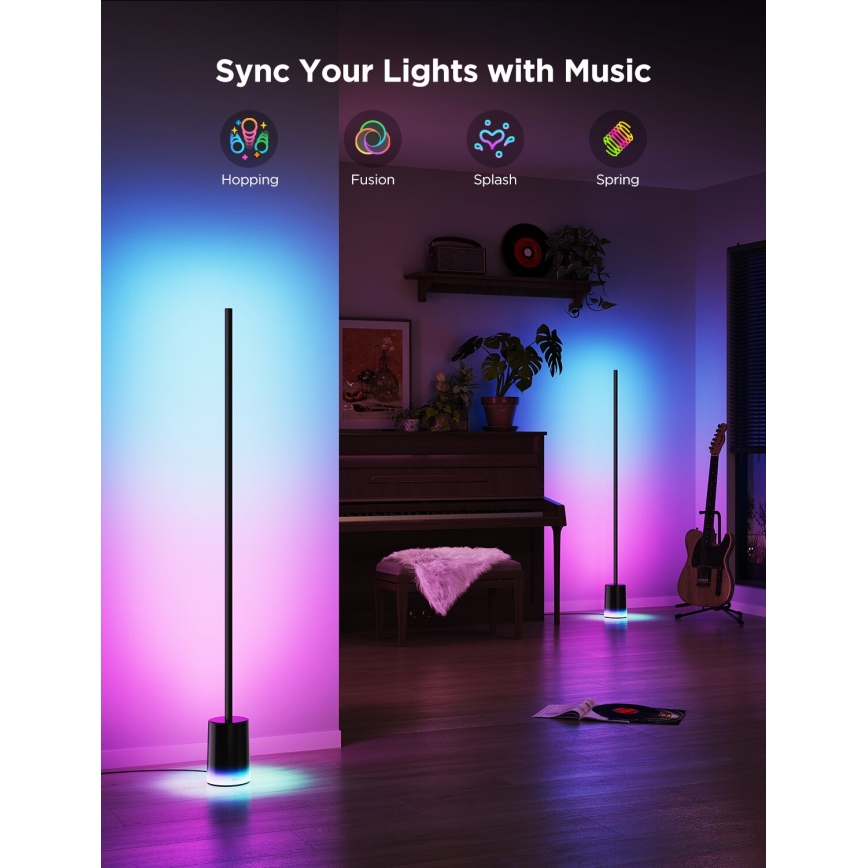 Govee - LED Lampa podłogowa ściemnialna Smart MATTER LED RGBICWW 2200-6500K Wi-Fi + zdalne sterowanie