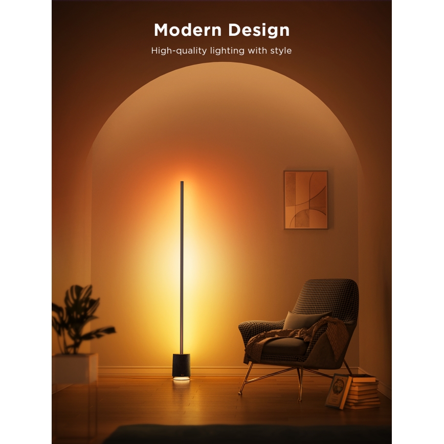 Govee - LED Lampa podłogowa ściemnialna z głośnikiem Pro RGBICWW 2200-6500K Wi-Fi + zdalne sterowanie