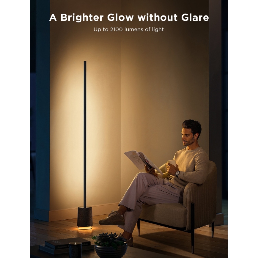 Govee - LED Lampa podłogowa ściemnialna z głośnikiem Pro RGBICWW 2200-6500K Wi-Fi + zdalne sterowanie