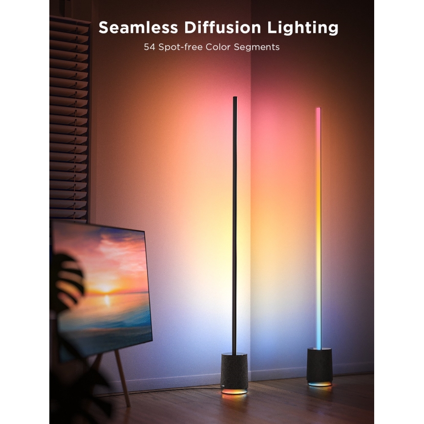 Govee - LED Lampa podłogowa ściemnialna z głośnikiem Pro RGBICWW 2200-6500K Wi-Fi + zdalne sterowanie