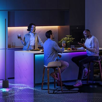 Govee - LED Lampa podłogowa ściemnialna z głośnikiem Pro RGBICWW 2200-6500K Wi-Fi + zdalne sterowanie