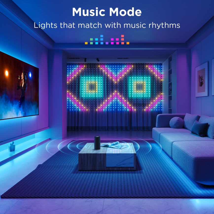 Govee - LED RGB Ściemnialny zewn. ozdobny łańcuch LED/15W/230V IP65 Wi-Fi