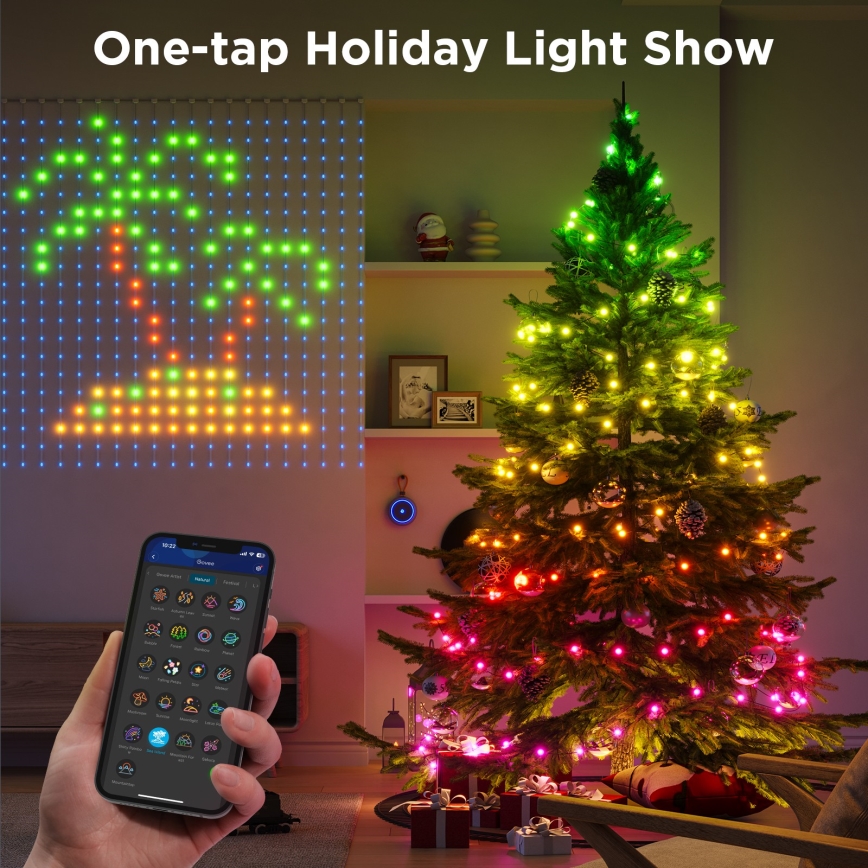 Govee - LED RGB Ściemnialny zewn. ozdobny łańcuch LED/15W/230V IP65 Wi-Fi