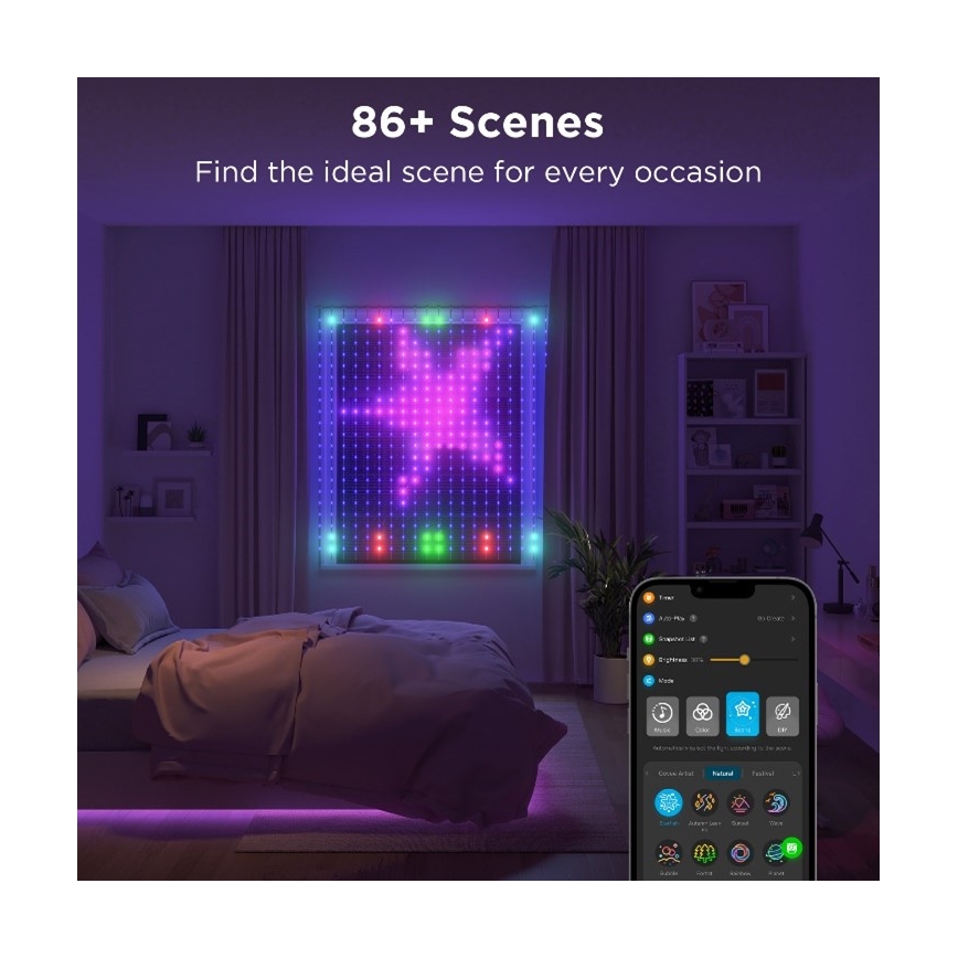 Govee - LED RGB Ściemnialny zewn. ozdobny łańcuch LED/15W/230V IP65 Wi-Fi