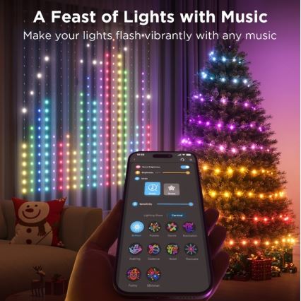 Govee - LED RGB Ściemnialny zewn. ozdobny łańcuch LED/15W/230V IP65 Wi-Fi