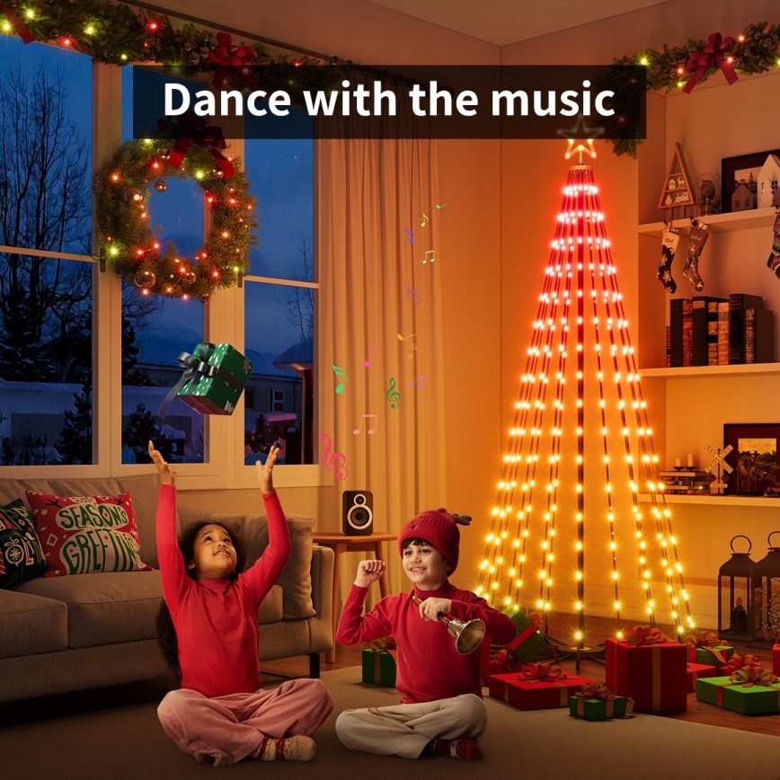 Govee - LED RGBIC choinka bożonarodzeniowa z gwiazdą LED/15W/230V IP65 1,8m Matter Wi-Fi