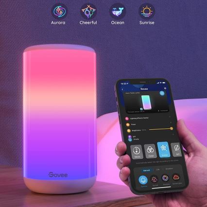 Govee - LED RGBIC Lampa ściemnialna stołowa AURA 2 2200-6500K Wi-Fi Matter