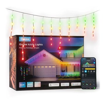 Govee - LED RGBIC Łańuch zewnetrzy Smart sople 10m Wi-Fi Matter IP65