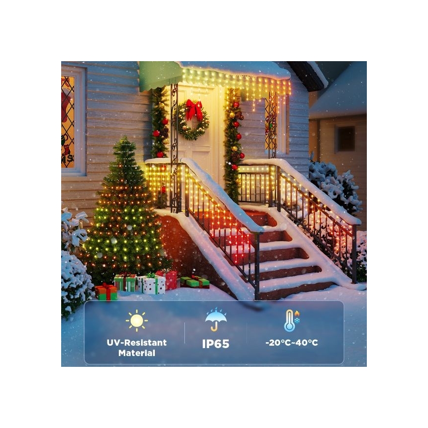 Govee - LED RGBIC Łańuch zewnetrzy Smart sople 10m Wi-Fi Matter IP65