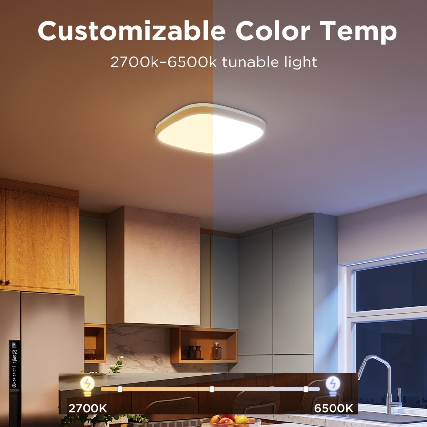 Govee - LED RGBIC Plafon ściemnialny LED/24W/230V 2700-6500K Wi-Fi 30x30 cm