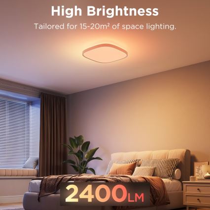 Govee - LED RGBIC Plafon ściemnialny LED/24W/230V 2700-6500K Wi-Fi 30x30 cm
