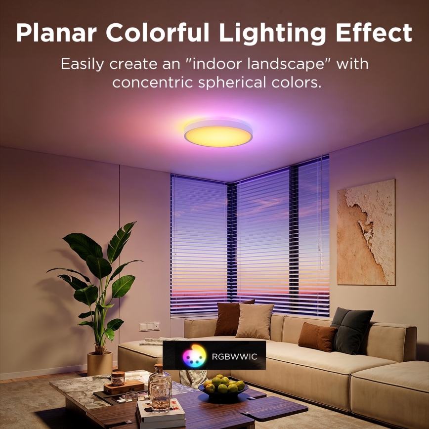 Govee - LED RGBIC Plafon ściemnialny LED/49W/230V 2700-6500K Wi-Fi