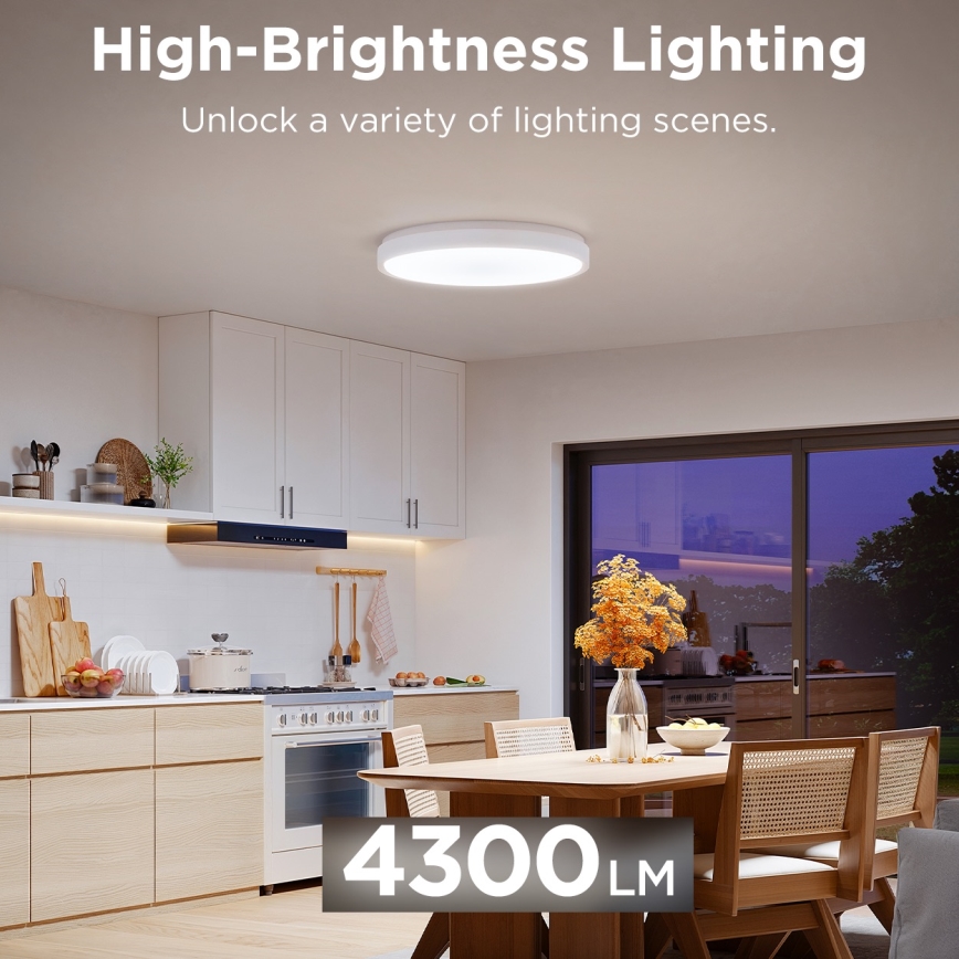 Govee - LED RGBIC Plafon ściemnialny LED/49W/230V 2700-6500K Wi-Fi