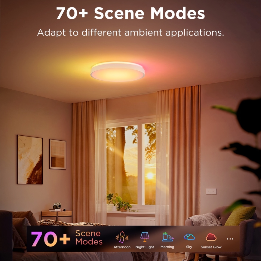 Govee - LED RGBIC Plafon ściemnialny LED/49W/230V 2700-6500K Wi-Fi