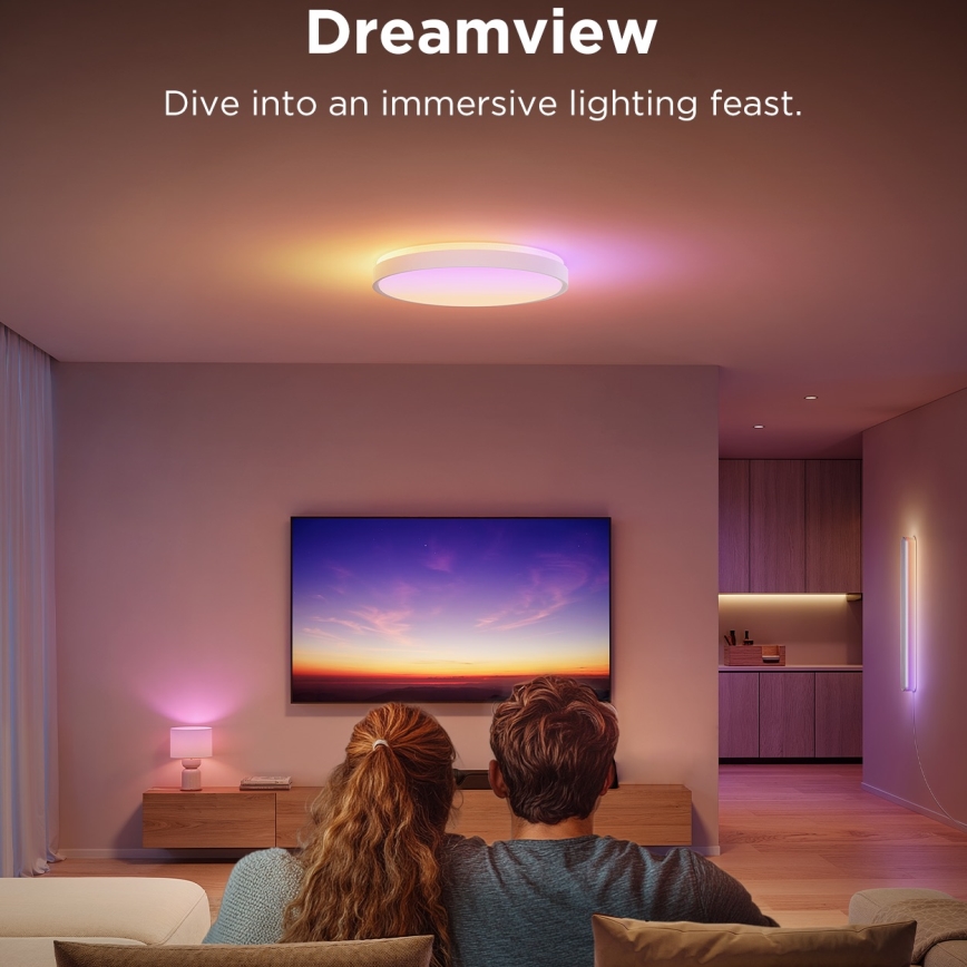 Govee - LED RGBIC Plafon ściemnialny LED/49W/230V 2700-6500K Wi-Fi