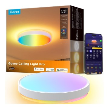 Govee - LED RGBIC Plafon ściemnialny LED/49W/230V 2700-6500K Wi-Fi śr. 38 cm