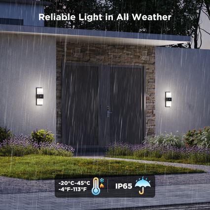 Govee - LED RGBIC Ściemnialny kinkiet zewnętrzny z czujnikiem ruchu LED/230V IP65 2700-6500K Wi-Fi