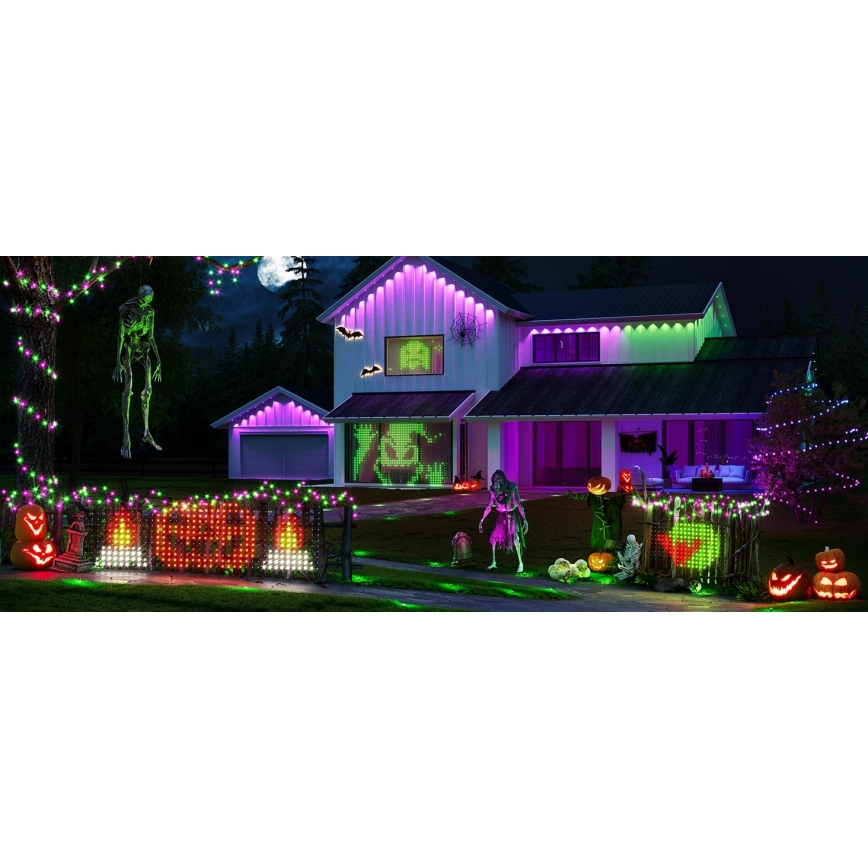 Govee - LED RGBIC Zewnętrzna sieć oświetleniowa 143x85cm Wi-Fi Matter IP65