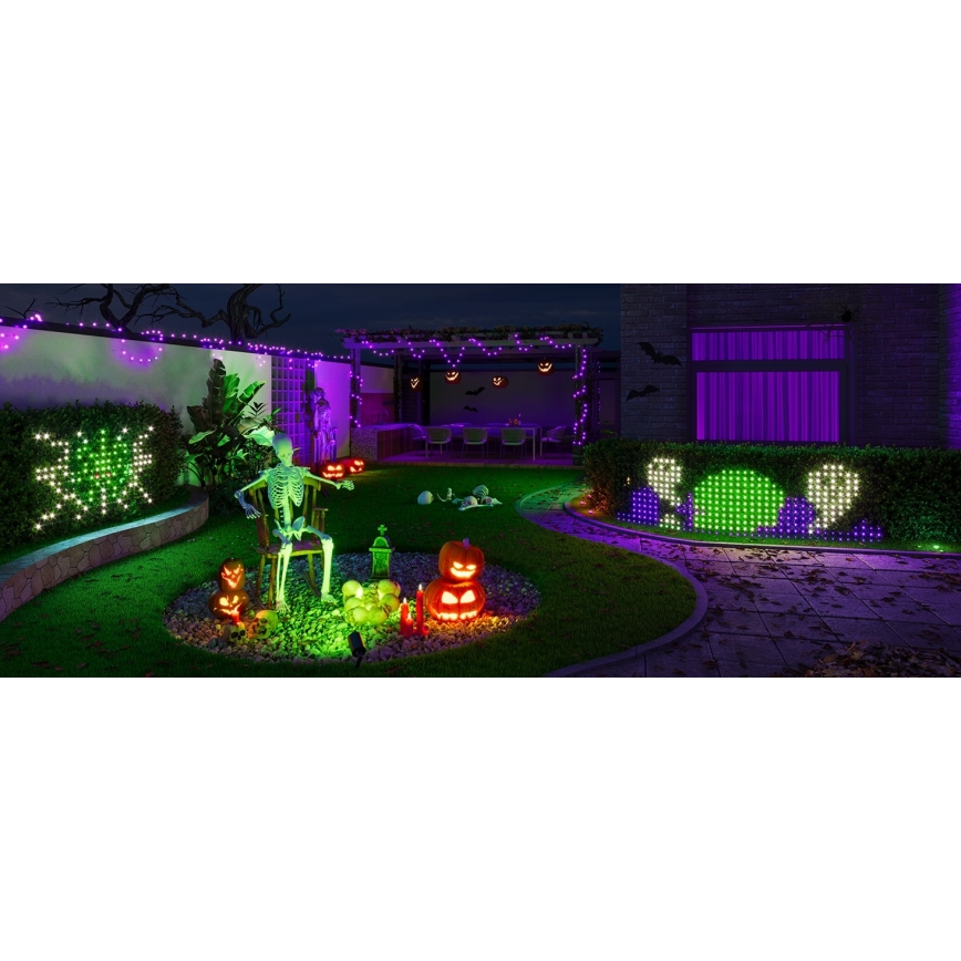 Govee - LED RGBIC Zewnętrzna sieć oświetleniowa 143x85cm Wi-Fi Matter IP65