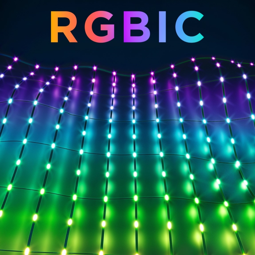 Govee - LED RGBIC Zewnętrzna sieć oświetleniowa 143x85cm Wi-Fi Matter IP65