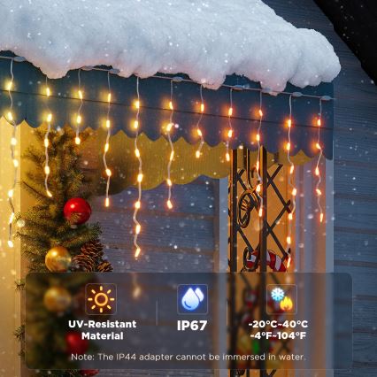 Govee - LED RGBIC Zewnętrzny łańcuch sopelków 10m Wi-Fi Matter IP65