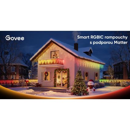 Govee - LED RGBIC Zewnętrzny łańcuch sopelków 10m Wi-Fi Matter IP65
