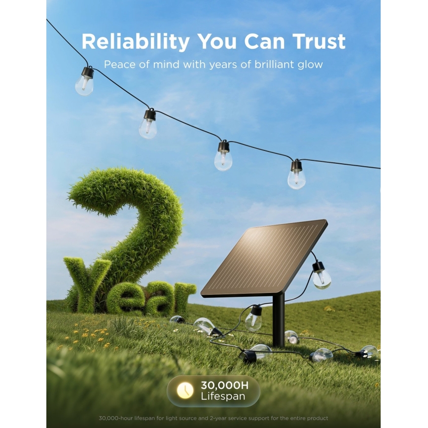 Govee - LED RGBICW Łańcuch solarny 8xLED/6W/5V Wi-Fi Matter IP67