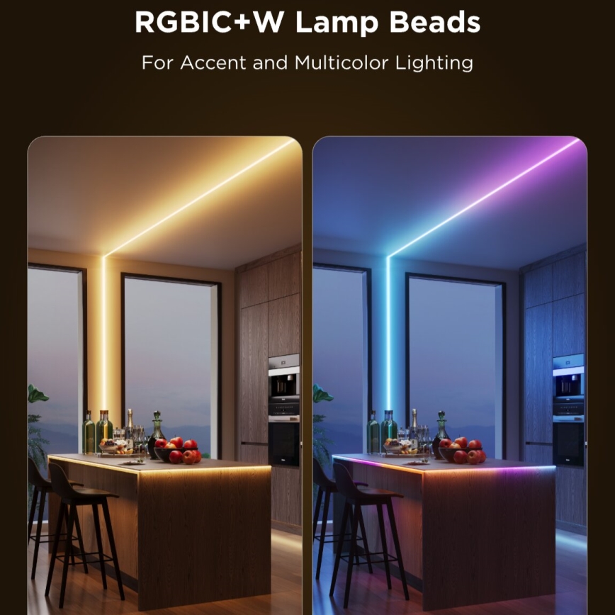 Govee - LED RGBICW Taśma ściemnialna COB 3780 diod 3m Wi-Fi Matter
