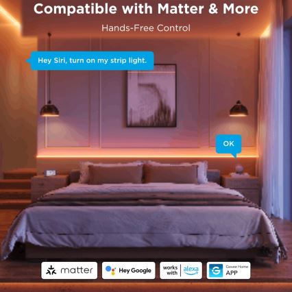 Govee - LED RGBICW Taśma ściemnialna COB 3780 diod 3m Wi-Fi Matter
