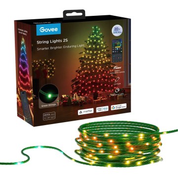Govee - LED RGBICW Zewnętrzny łańcuch świąteczny 2700-6500K 20m Wi-Fi Matter IP65